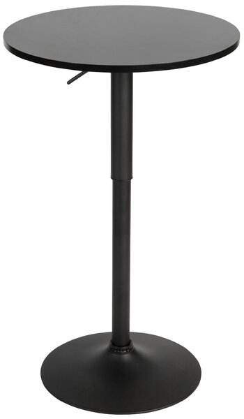 Barový stůl Lamoni - v85-106 cm x Ø60 cm - Černá/černá
