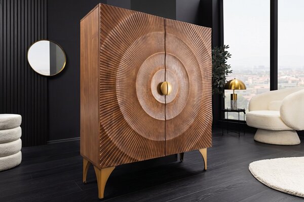 Designová vysoká komoda Venetia 120 cm hnědé mango