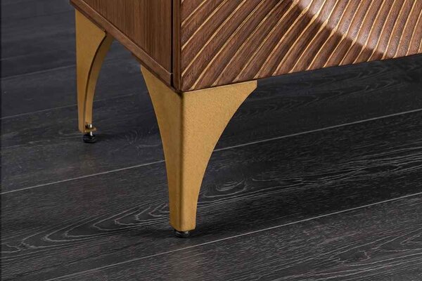 Designová vysoká komoda Venetia 120 cm hnědé mango