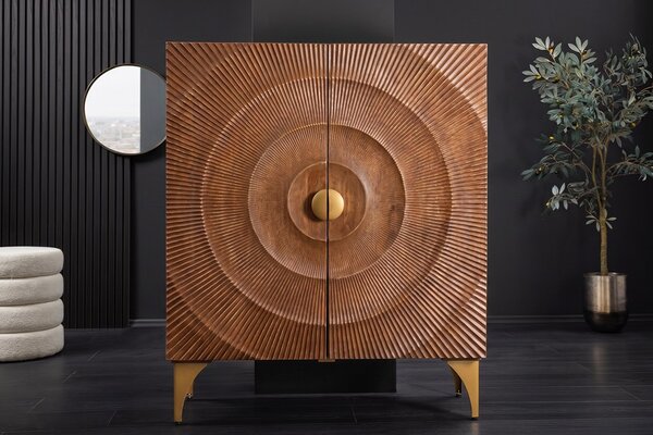 Designová vysoká komoda Venetia 120 cm hnědé mango