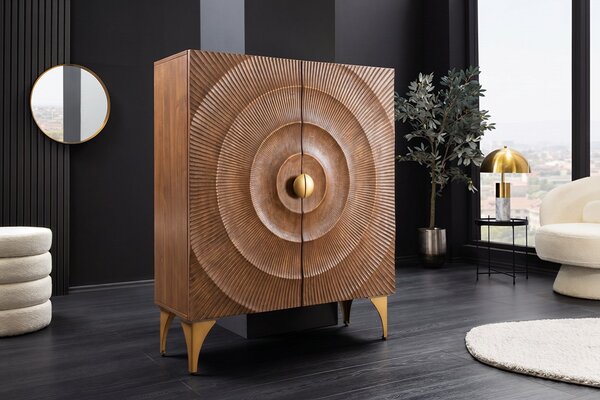 Designová vysoká komoda Venetia 120 cm hnědé mango
