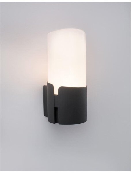 NV 9209211 Venkovní nástěnné svítidlo PYRO tmavě šedý hliník bílý akryl E27 1x12W 220-240V IP54 bez žárovky - NOVA LUCE