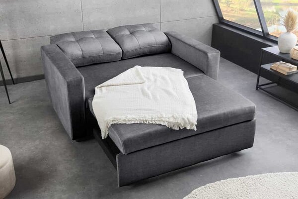 Designová rozkládací pohovka Zaragoza 142 cm šedý samet