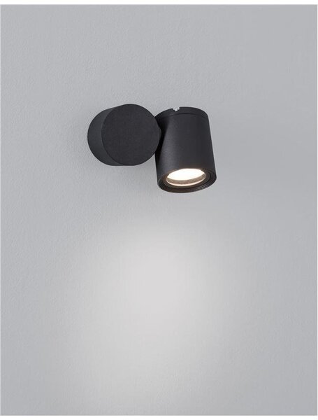NV 9207912 Venkovní nástěnné svítidlo FOCUS černý hliník skleněný difuzor GU10 1x7W 100-240V IP54 bez žárovky - NOVA LUCE