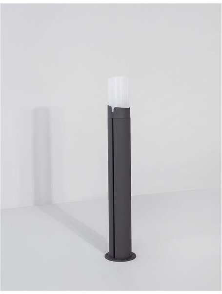 NV 9209212 Venkovní sloupkové svítidlo PYRO tmavě šedý hliník bílý akryl E27 1x12W 220-240V IP54 bez žárovky - NOVA LUCE