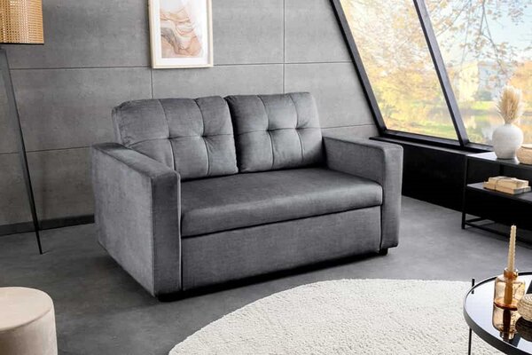 Designová rozkládací pohovka Zaragoza 142 cm šedý samet