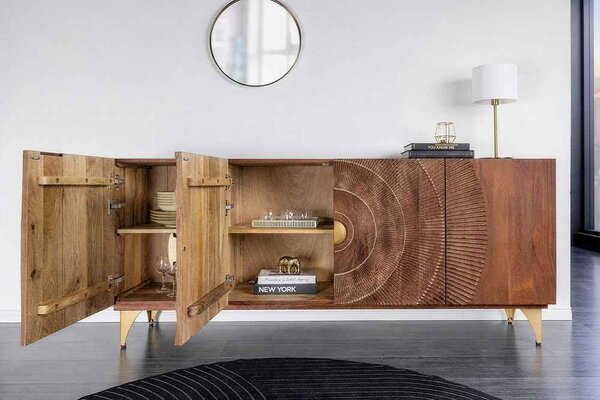 Designová komoda Venetia 177 cm hnědé mango