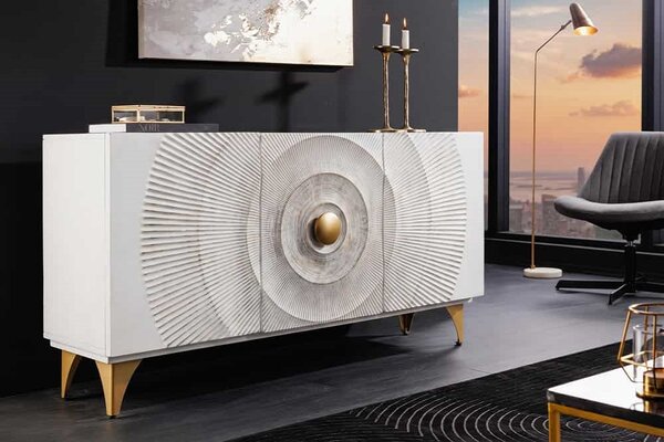 Designová komoda Venetia 140 cm bílé mango