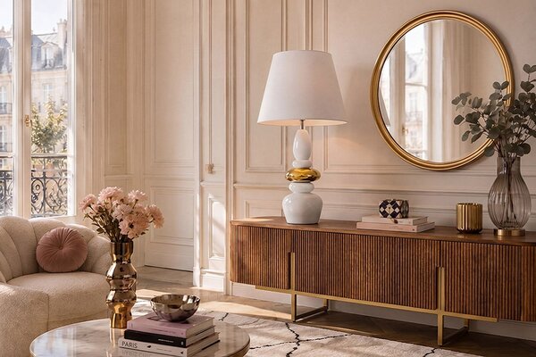 Designová stolní lampa Kaloosh 68 cm bílá