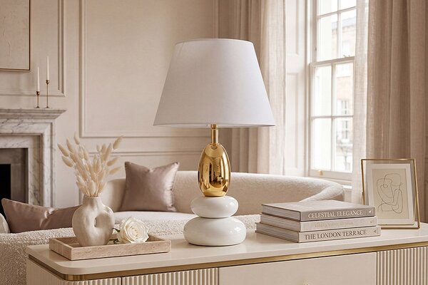 Designová stolní lampa Kaloosh 45 cm bílá