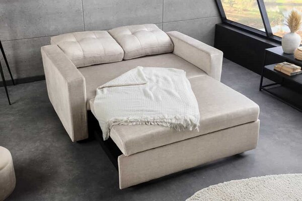 Designová rozkládací pohovka Zaragoza 142 cm béžový samet
