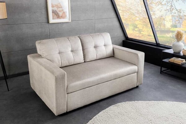 Designová rozkládací pohovka Zaragoza 142 cm béžový samet