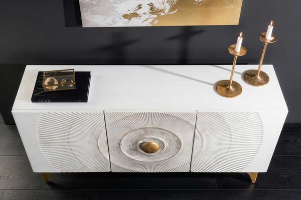 Designová komoda Venetia 140 cm bílé mango