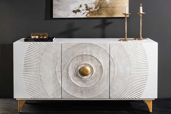 Designová komoda Venetia 140 cm bílé mango