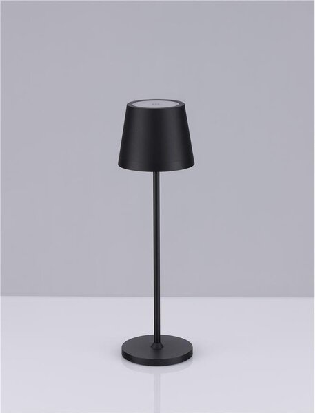NV 9223406 Venkovní stolní lampa SEINA černý hliník a akryl LED 2W 2700K 5V DC IP54 vypínač na těle nabíjecí s PG základnou nebo bílým USB C kabelem - NOVA LUCE