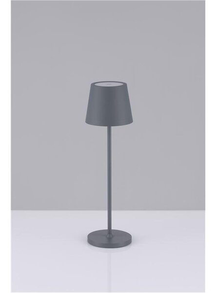 NV 9223404 Venkovní stolní lampa SEINA šedý hliník a akryl LED 2W 2700K 5V DC IP54 vypínač na těle nabíjecí s PG základnou nebo USB C kabelem - NOVA LUCE