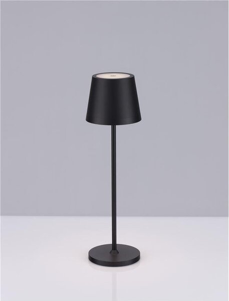 NV 9223406 Venkovní stolní lampa SEINA černý hliník a akryl LED 2W 2700K 5V DC IP54 vypínač na těle nabíjecí s PG základnou nebo bílým USB C kabelem - NOVA LUCE