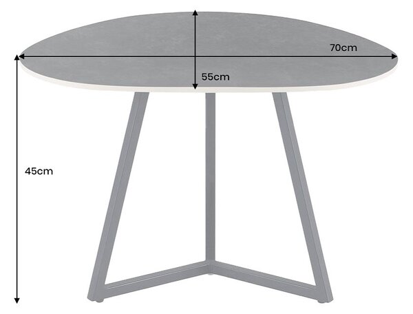 Keramický konferenční stolek Paquita 70 cm antracitový