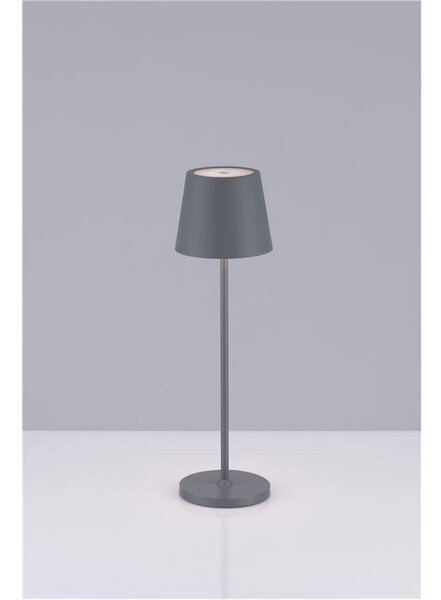 NV 9223404 Venkovní stolní lampa SEINA šedý hliník a akryl LED 2W 2700K 5V DC IP54 vypínač na těle nabíjecí s PG základnou nebo USB C kabelem - NOVA LUCE