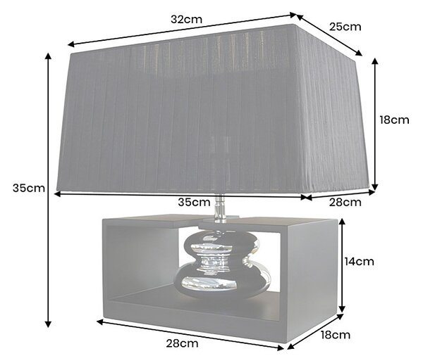 Designová stolní lampa Kamaria 35 cm černá