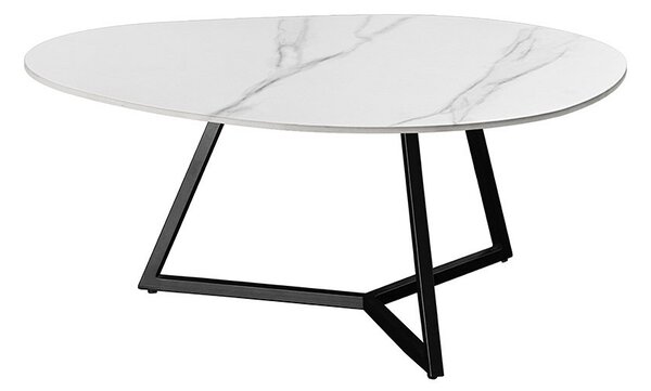 Keramický konferenční stolek Paquita 90 cm bílý