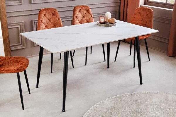 Keramický jídelní stůl Garold 120 cm bílý