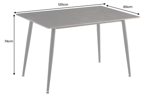 Keramický jídelní stůl Garold 120 cm antracitový