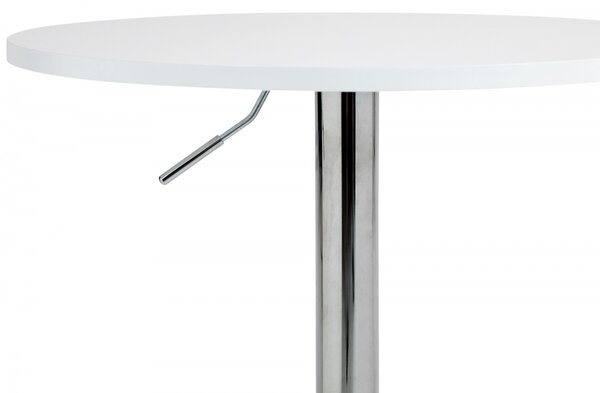 Barový stůl Lamoni - v85-106 cm x Ø60 cm - Bílá