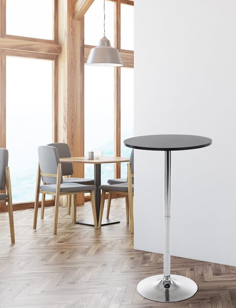 Barový stůl kulatý DS25199, černý / rám chrom - v108 x Ø60 cm