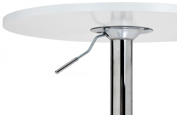 Barový stůl Lamoni - v85-106 cm x Ø60 cm - Bílá
