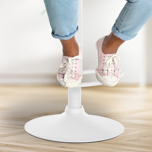 Barová židle Solon - látka, bílý rám - černá