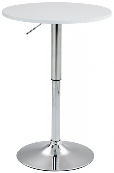 Barový stůl Lamoni - v85-106 cm x Ø60 cm - Bílá