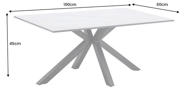 Keramický konferenční stolek Fabrico 100 cm bílý