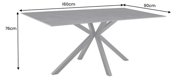 Keramický jídelní stůl Fabrico 160 cm antracitový