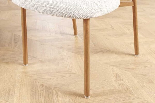 Designová jídelní židle Harding béžová / přírodní hnědá