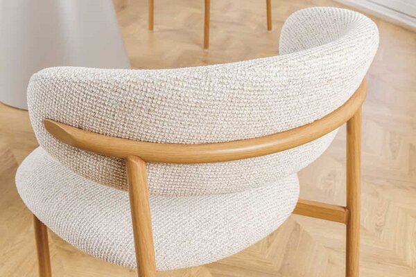 Designová jídelní židle Harding béžová / přírodní hnědá