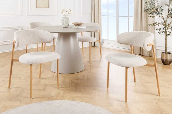 Designová jídelní židle Harding béžová / přírodní hnědá