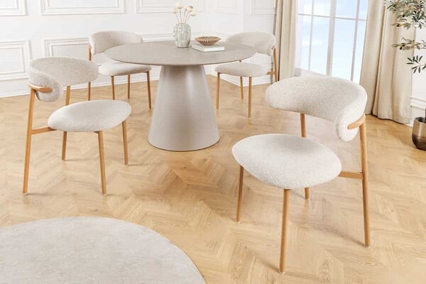 Designová jídelní židle Harding béžová / přírodní hnědá