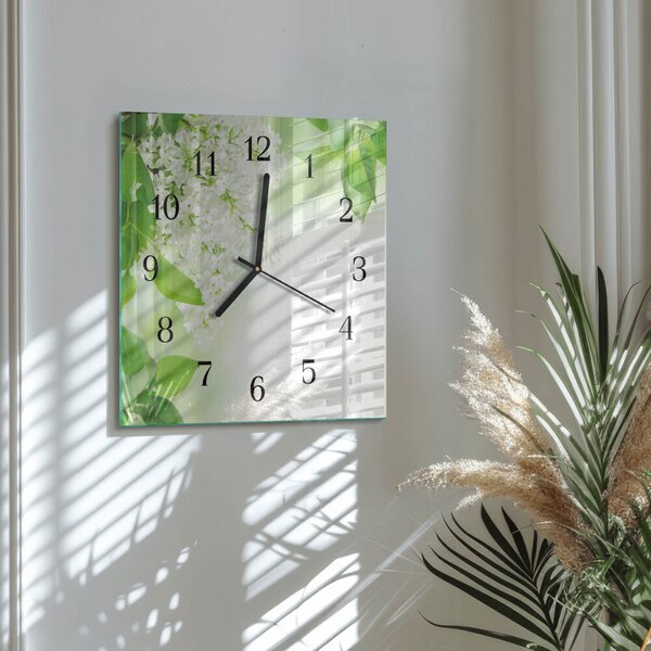 Skleněné hodiny na stěnu Listy zskc-30x30-00057779