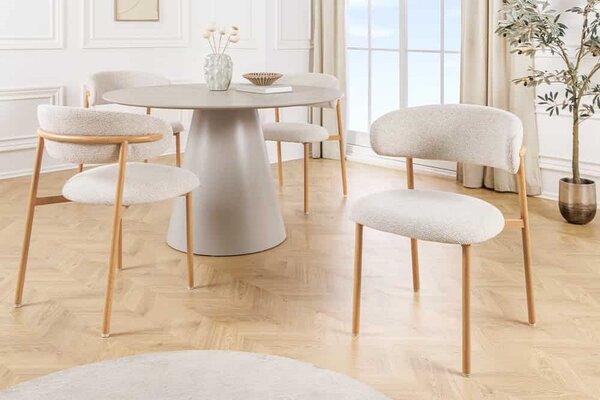 Designová jídelní židle Harding béžová / přírodní hnědá