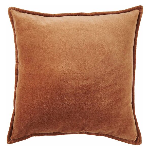 COTTON VELVET Polštář sametový 45 x 45 cm - sv. hnědá