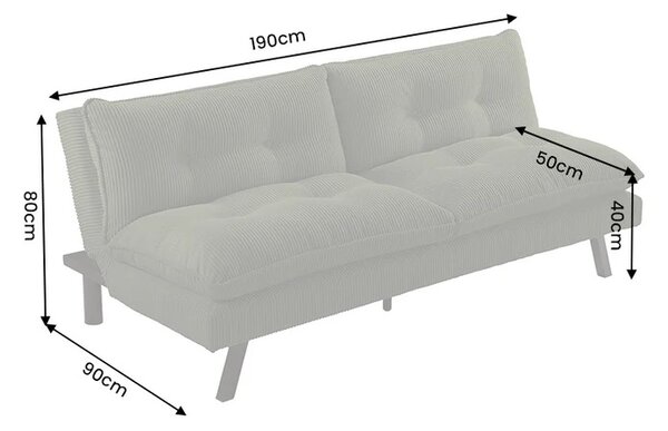 Designová rozkládací pohovka Yehudah 190 cm zelený manšestr