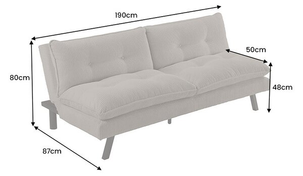 Designová rozkládací pohovka Yehudah 190 cm béžový manšestr