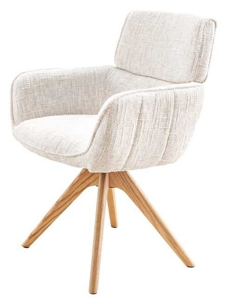 Designová otočná židle Parthenia béžová / dub
