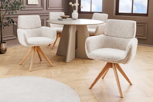 Designová otočná židle Parthenia béžová / dub