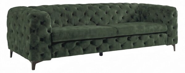 Designová sedačka Rococo 235 cm tmavě zelený samet