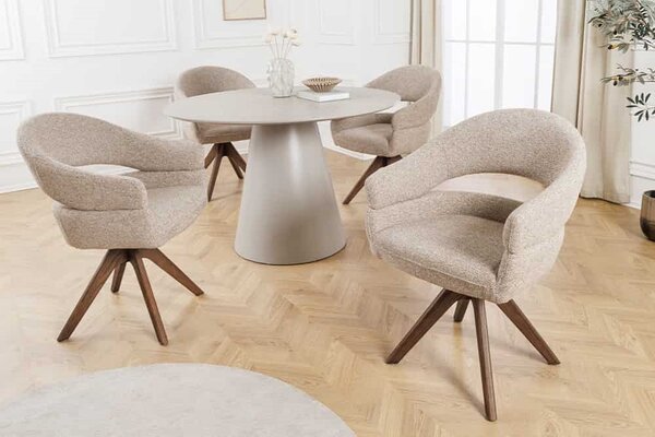 Designová otočná židle Yenibeth taupe / hnědá