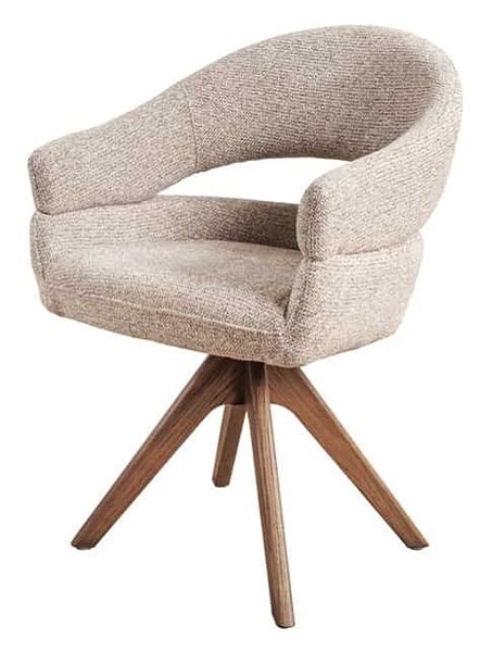 Designová otočná židle Yenibeth taupe / hnědá