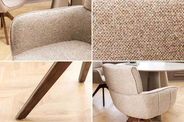 Designová otočná židle Parthenia taupe / hnědá