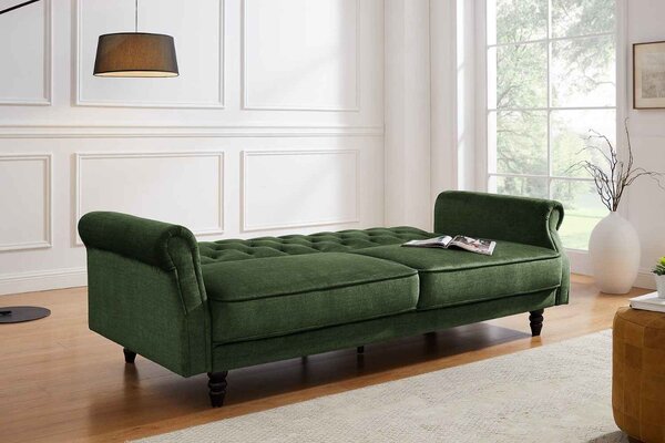 Designová rozkládací sedačka Scarlet 220 cm zelený samet